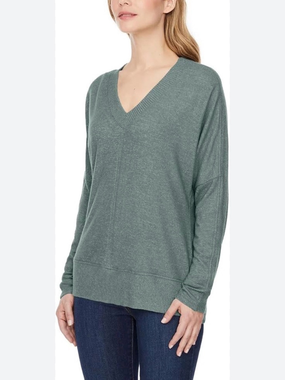 Buffalo David Bitton — Green V-Neck Lightweight Sweater — Size M